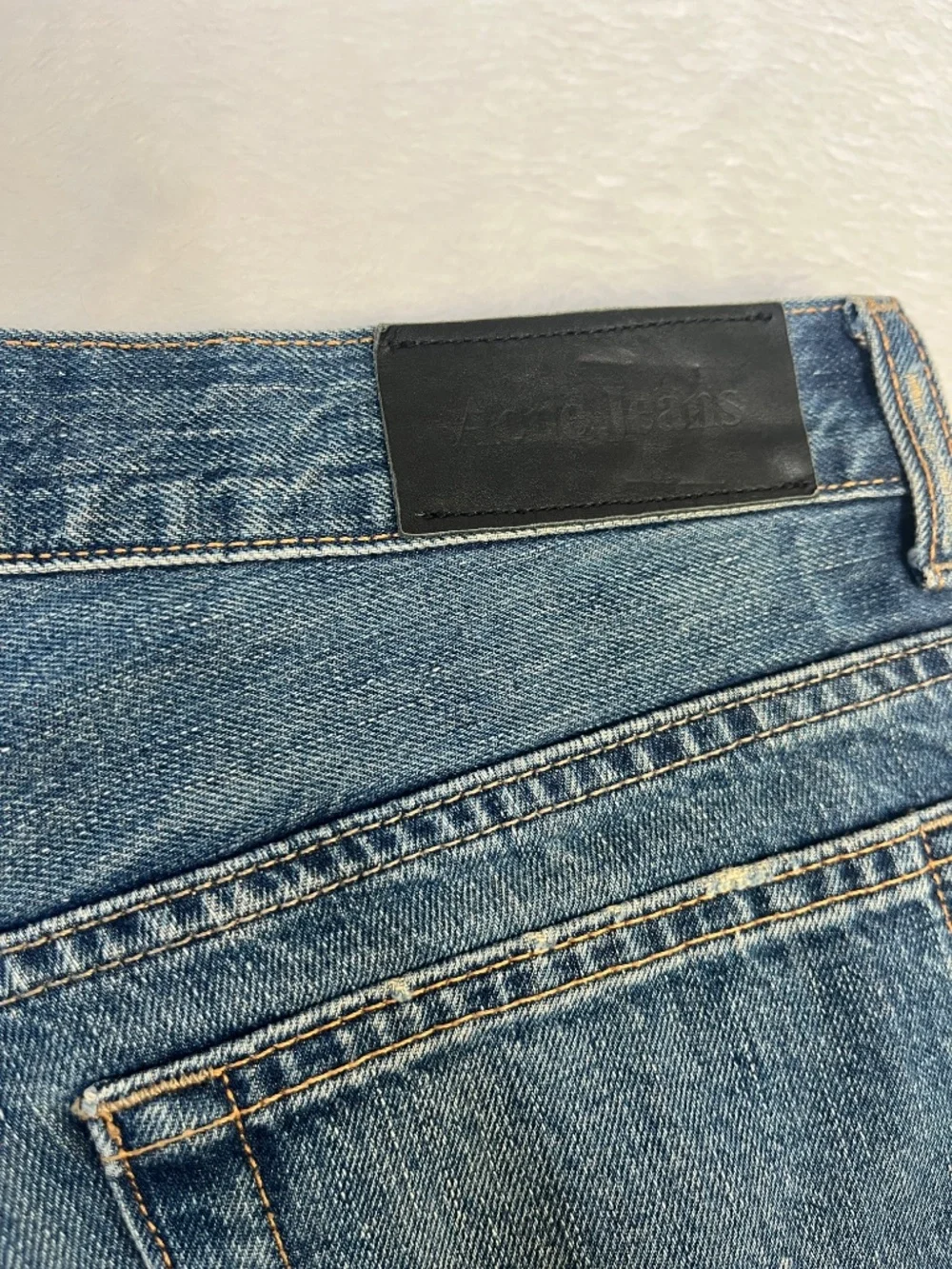 Acne Studios Distressed Kick Leg Denim Jeans Raw Hem Rocker Designer sz 31/32